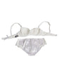 Dolce & Gabbana White Silk Stretch Panty Balconette Bra Underwear