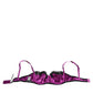 Dolce & Gabbana Purple Silk Underwired Balconette Bra Underwear