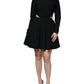 Dolce & Gabbana Black Viscose Cut Out A-line Long Sleeves Mini Dress