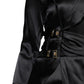 Emporio Armani Black Satin Long Sleeves Wrap Sheath Mini Dress