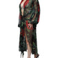 Dolce & Gabbana Black Floral Silk Wrap See Through Dress