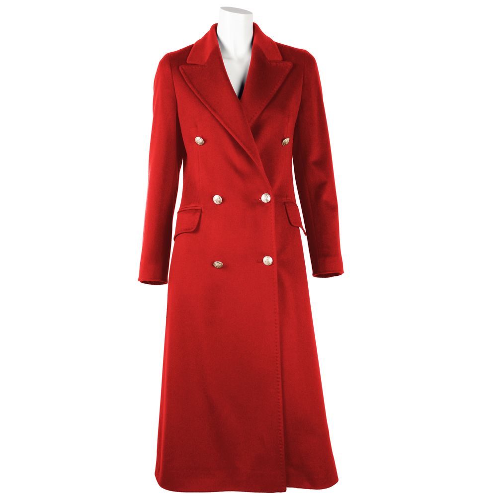 Made in Italy Red Wool Vergine Jackets & Coat