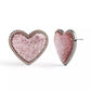 Faux Stone Glitter Bubble Heart Stud Earrings