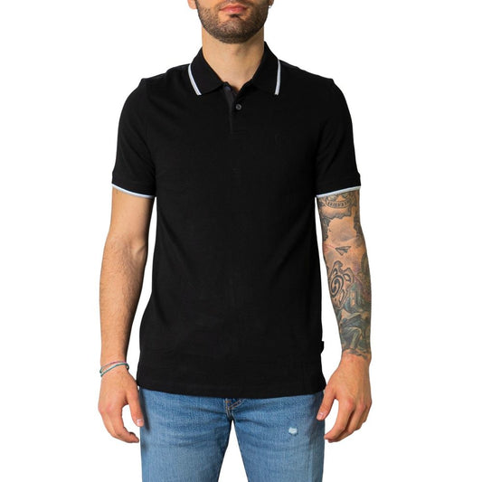 Armani Exchange Black Cotton Polo Shirt