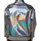 Dolce & Gabbana Silver Iridescent Full Zip Men Bomber Jacket