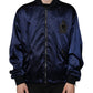 Dolce & Gabbana Blue Crown Heart Full Zip Men Bomber Jacket