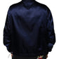 Dolce & Gabbana Blue Crown Heart Full Zip Men Bomber Jacket