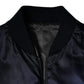 Dolce & Gabbana Blue Crown Heart Full Zip Men Bomber Jacket