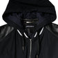 Dolce & Gabbana Black Hooded Full Zip Men Bomber Jacket