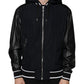 Dolce & Gabbana Black Hooded Full Zip Men Bomber Jacket