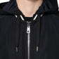 Dolce & Gabbana Black Hooded Full Zip Men Bomber Jacket