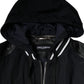 Dolce & Gabbana Black Hooded Full Zip Men Bomber Jacket