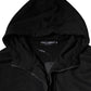 Dolce & Gabbana Black Cotton Full Zip Hooded Bomber Jacket