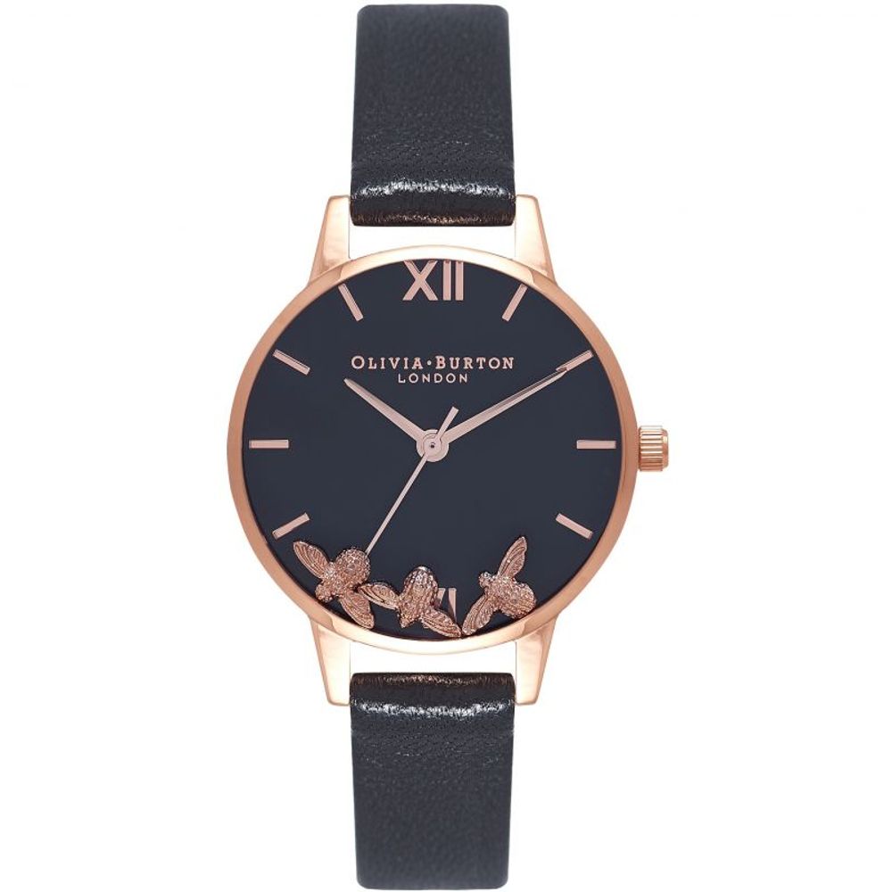 Olivia Burton Black Synthetic Leather Watch