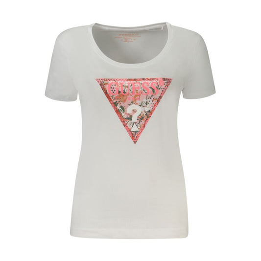 Guess Jeans White Cotton Tops & T-Shirt