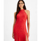 Women's Sunset Geo-Lace Halter Maxi Dress