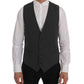 Dolce & Gabbana Elegant Striped Gray Waistcoat Vest