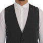 Dolce & Gabbana Elegant Striped Gray Waistcoat Vest