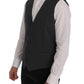 Dolce & Gabbana Elegant Gray Striped Waistcoat Vest