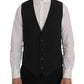 Dolce & Gabbana Elegant Striped Gray Waistcoat Vest