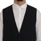 Dolce & Gabbana Sleek Striped Wool Blend Waistcoat Vest