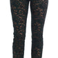 Dolce & Gabbana High Waist Floral Lace Slim Trousers