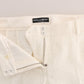 Dolce & Gabbana Elegant White Capri Pants - Cotton & Silk Blend