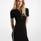 Stretch Knit Logo Tape Polo Dress