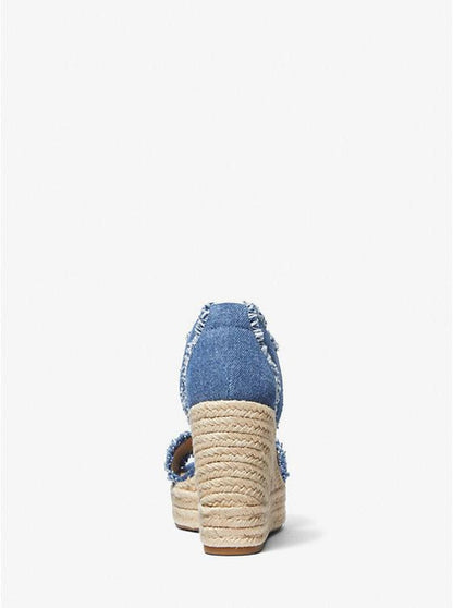 Berkley Frayed Denim Wedge Sandal