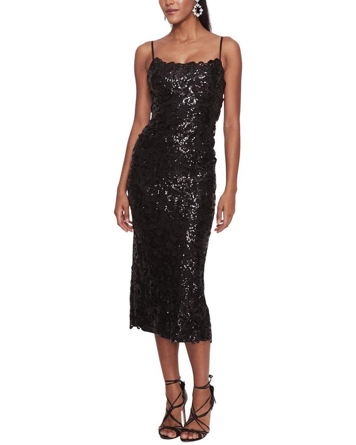 Marchesa Notte Sequin Cocktail Dress