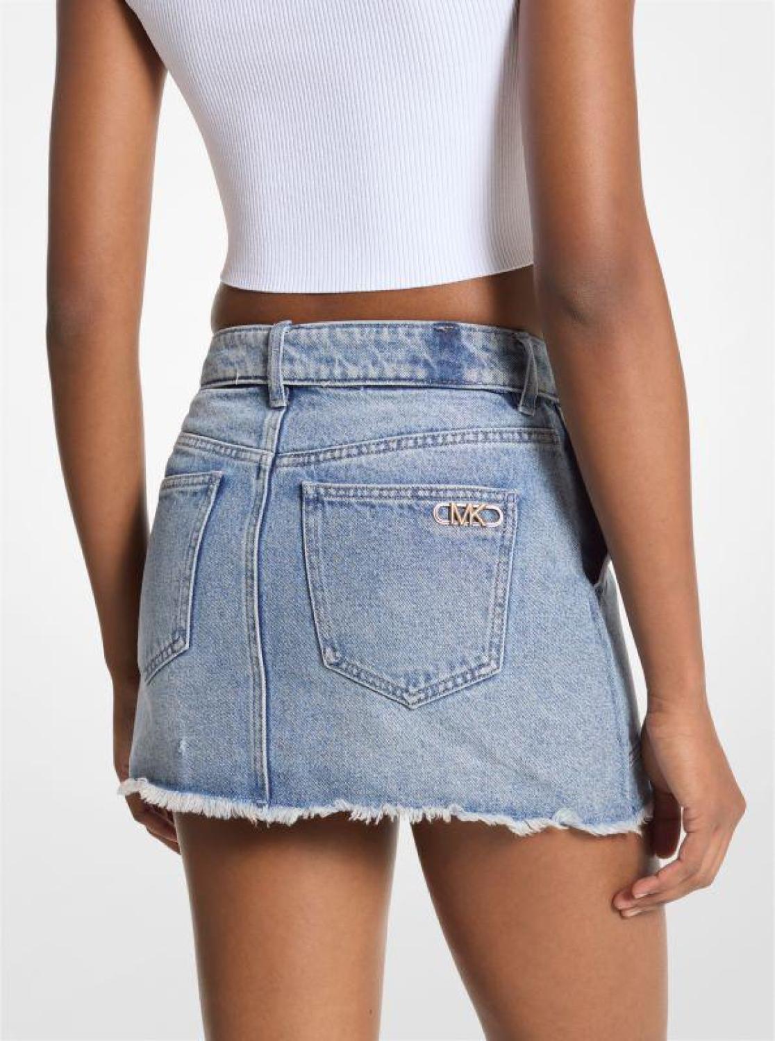 Frayed Denim Mini Skirt