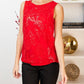 Gail Sequins Tank In Red