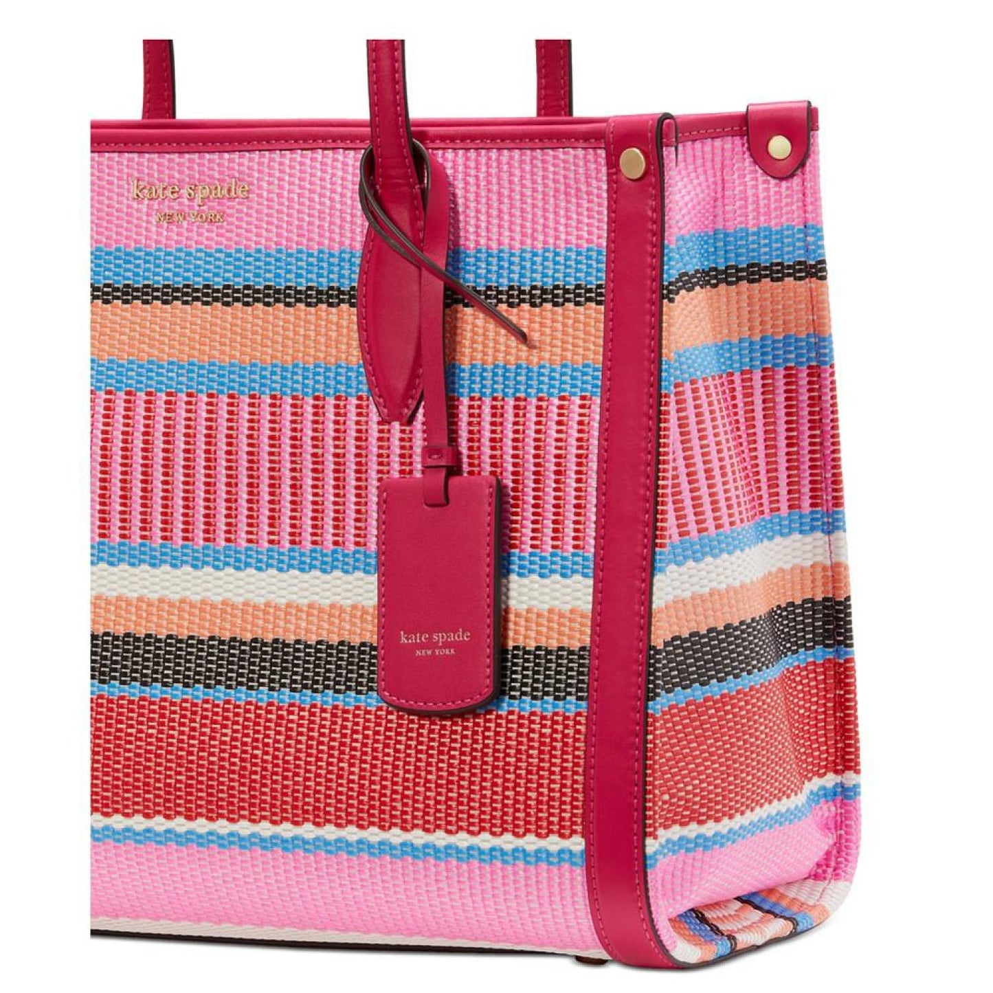 Market Striped Woven Straw Small Tote