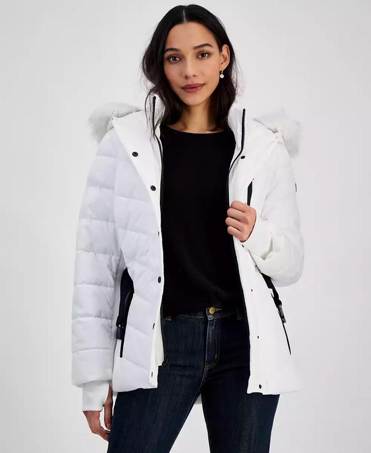 Womens Detail Back Hooded Puffer Coat, Created for Macys