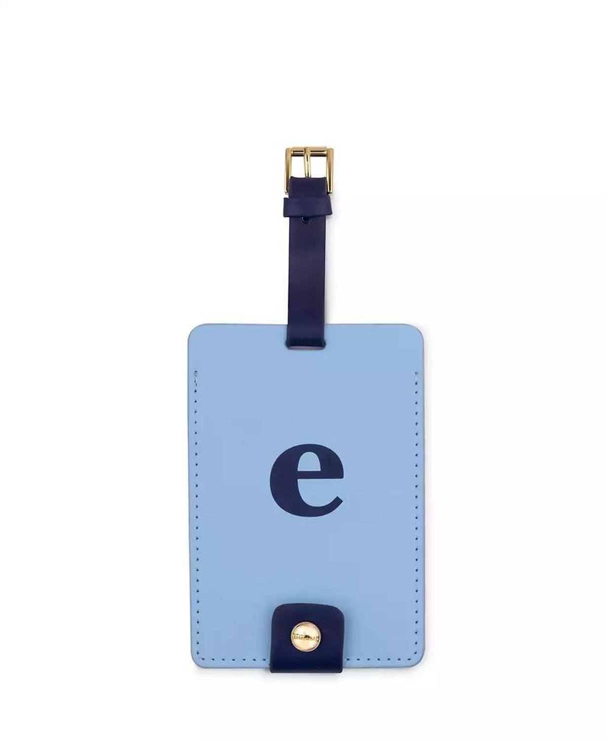 New York Just Mine Initial Luggage Tag, E