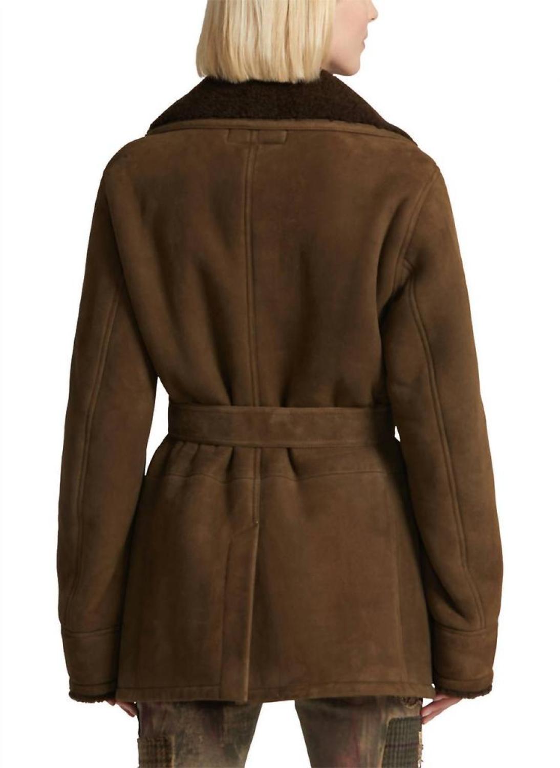 Shearling Krofton Coat Curly In Loden