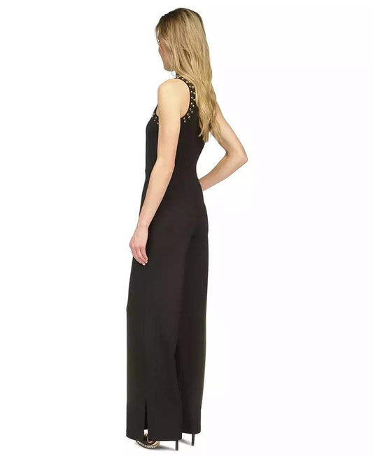 Women's Astor Studded Sleeveless Mock-Neck Jumpsuit