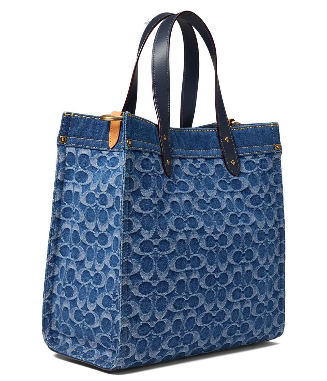 Washed Denim Signature Field Tote