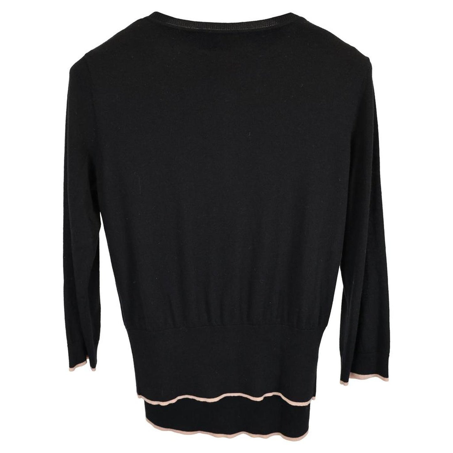 Max Mara Flower Embroidered Cardigan with Knit Top Set in Black Wool