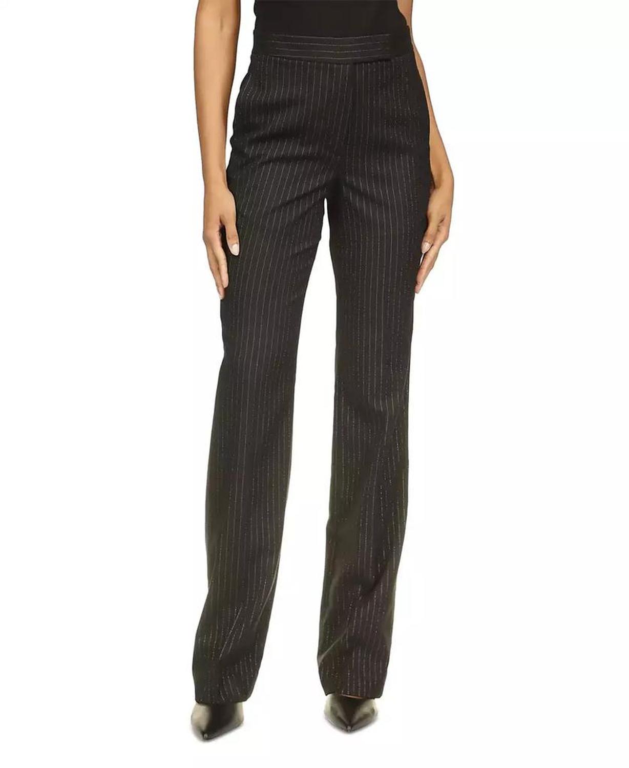 Women's Pinstriped Boot-Cut Trousers