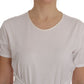 Dolce & Gabbana Elegant White Wrap Blouse with Crystal Accents