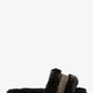 Alexis Faux Fur and Metallic Signature Logo Slide Sandal