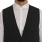 Dolce & Gabbana Elegant Gray Striped Vest Waistcoat