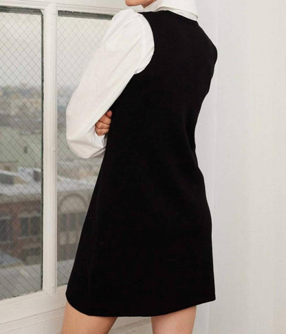 Layered Mini Dress In Black