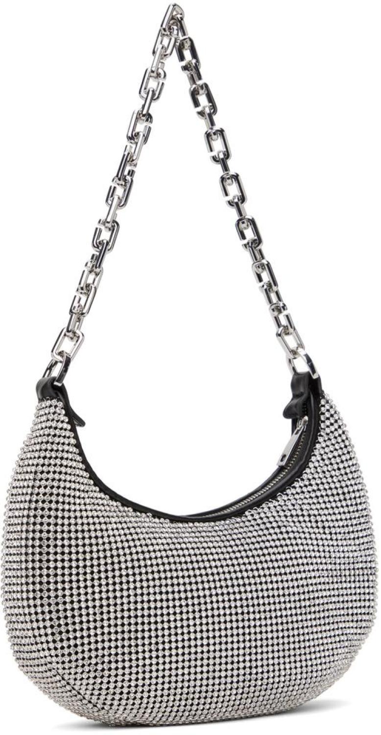 Silver 'The Rhinestone Small Curve' Bag