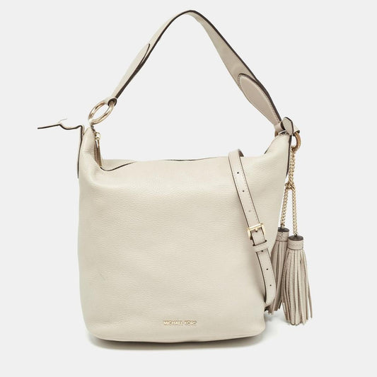 Michael Kors Light Leather Elana Tassel Bucket Bag