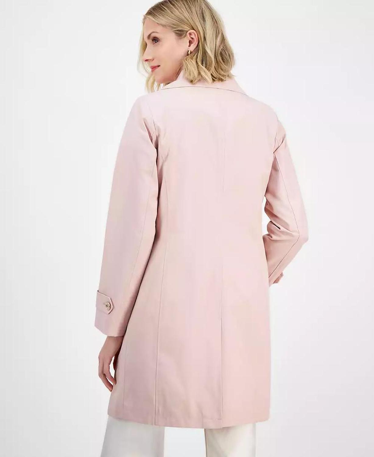 Petite Single-Breasted Reefer Trench Coat