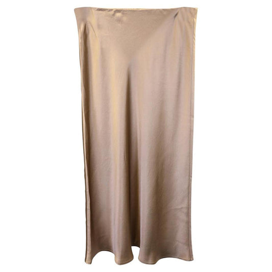 Max Mara Tan Blando Midi Skirt in Beige Acetate