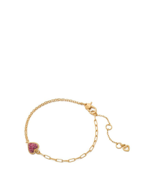 Heart Pave Line Bracelet