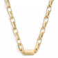 Gold-Tone Signature Stitched Chain Collar Necklace